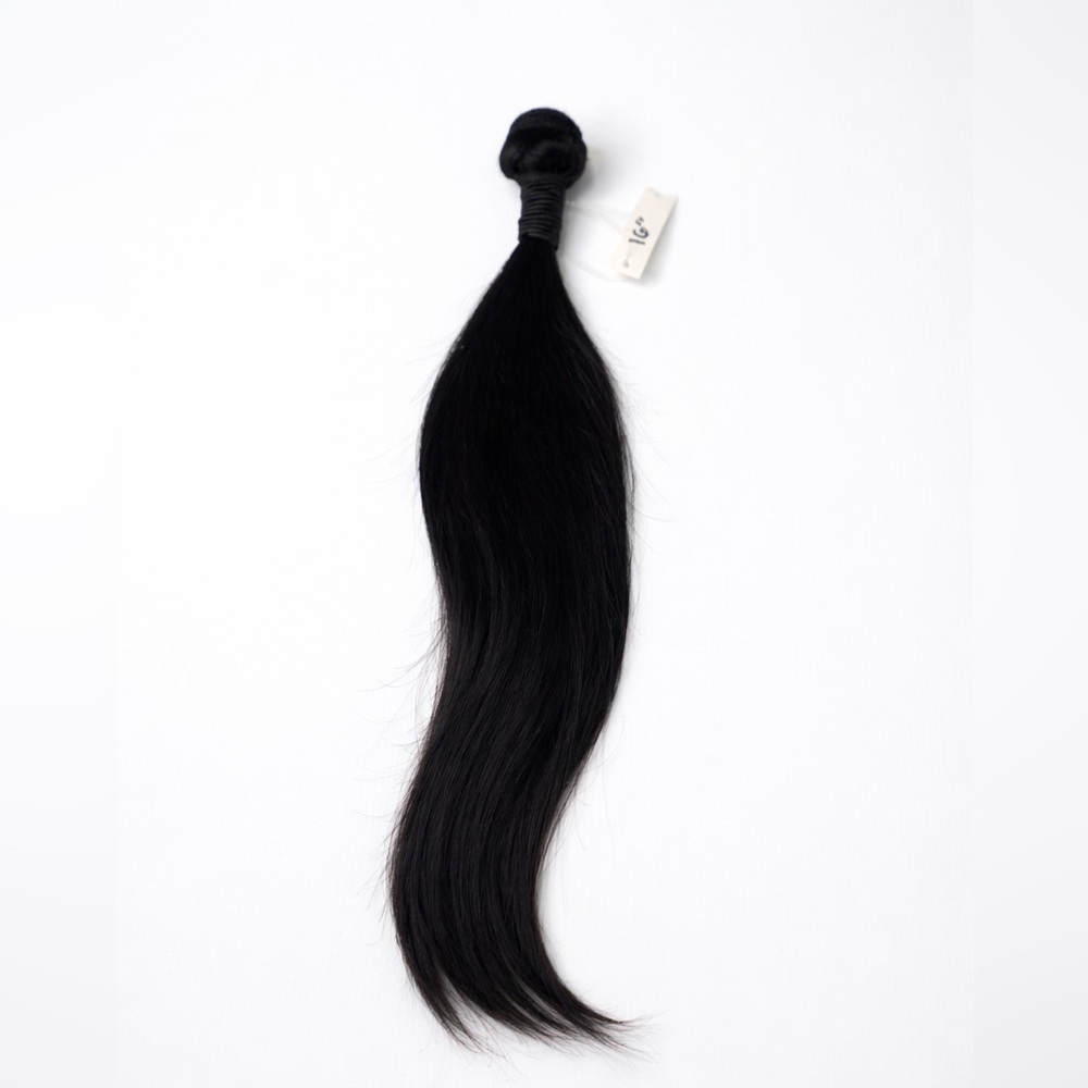 16 Inch Brazilian Human Hair  Unprocessed Natural Straight black Hair Bu…